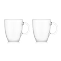 Bodum 2 pk Single Wall Bistro Mugs, Tempered Glass Clear EasyOptionXY LLC