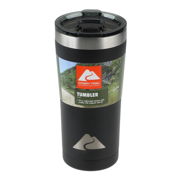 Ozark Trail 22 oz Vacuum Insulated Stainless Steel Tumbler-Black EasyOptionXY LLC