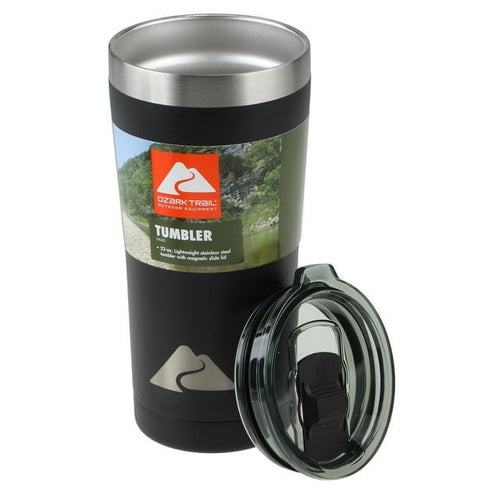 Ozark Trail 22 oz Vacuum Insulated Stainless Steel Tumbler-Black EasyOptionXY LLC