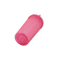 Your Zone 16-Ounce Acrylic Iridescent Textured Tumbler with Straw, Pink EasyOptionXY LLC