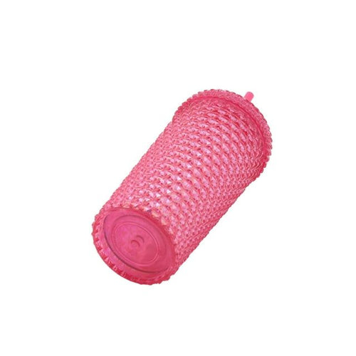 Your Zone 16-Ounce Acrylic Iridescent Textured Tumbler with Straw, Pink EasyOptionXY LLC