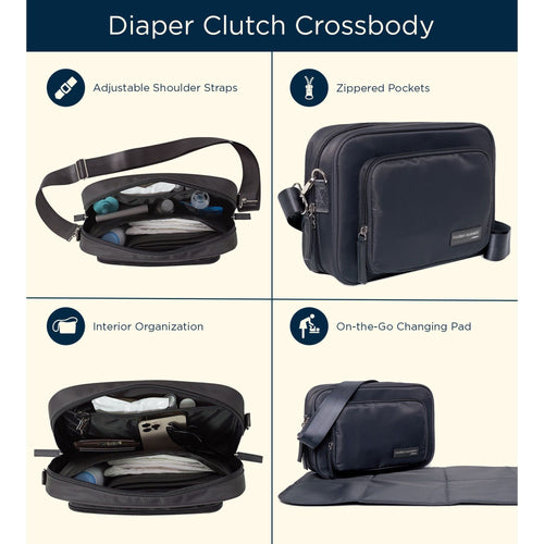 Modern Moments by Gerber Crossbody Diaper Bag with Changing Pad, Dark Gray EasyOptionXY LLC