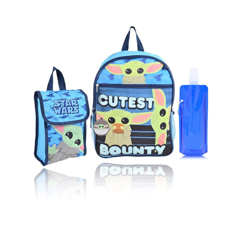 Star Wars Baby Yoda Boys 16" Backpack Lunch Bag 5-Piece Set -Blue EasyOptionXY LLC