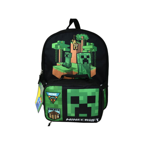 Minecraft School Backpack Set for Kids with Lunch Bag -16 Inch Multicolor Shoulder Bag EasyOptionXY LLC