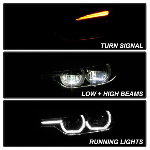 Spyder BMW F30 3 Series 4Dr LED Projector Headlights Chrome PRO-JH-BF3012H-4D-LED-C OffRoadUSA.com