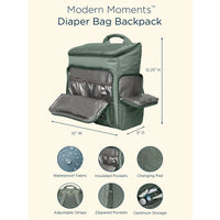 Modern Moments by Gerber Diaper Bag with Changing Station & Insulated Pocket, Green EasyOptionXY LLC
