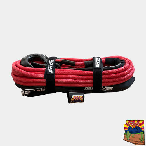 1/2'' x 78' Double Braided Winch Rope with removeable forged winch hook MOJAB OFFROAD
