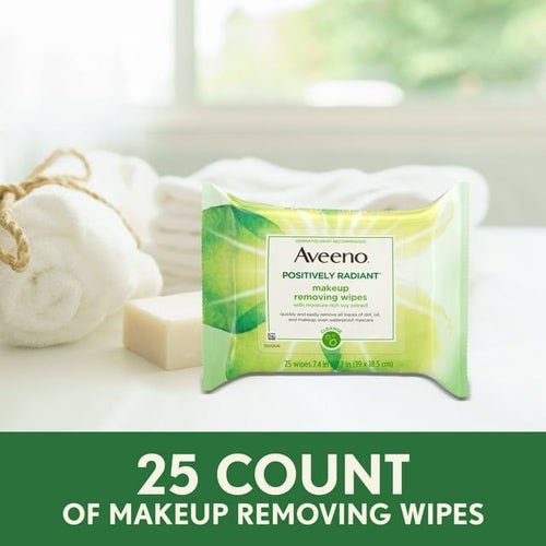 Aveeno Positively Radiant Oil-Free Makeup Removing Facial Wipes, 25 Count EasyOptionXY LLC
