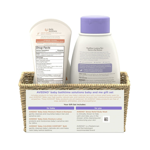 Aveeno Baby Daily Bathtime Solutions Baby & Me Gift Set, 4 items EasyOptionXY LLC