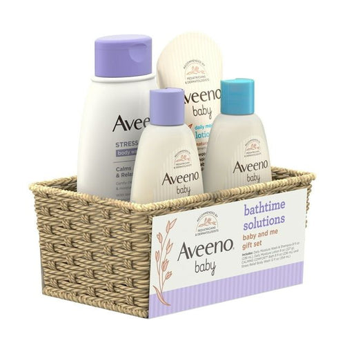 Aveeno Baby Daily Bathtime Solutions Baby & Me Gift Set, 4 items EasyOptionXY LLC