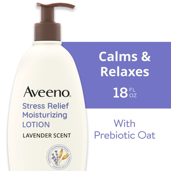 Aveeno Stress Relief Moisturizing Body and Hand Lotion with Prebiotic Oat, Lavender Scent, 18 oz EasyOptionXY LLC