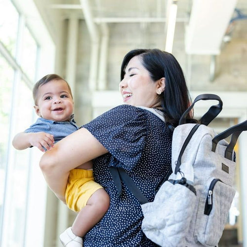 Monbebe Rebel Diaper Bag Backpack with Changing Pad and Stroller Hooks, Grey EasyOptionXY LLC