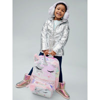 Wonder Nation Girls 17" Laptop Backpack with Lunch Bag 2-Piece Set, Pink Multi-Color Unicorn Queen EasyOptionXY LLC