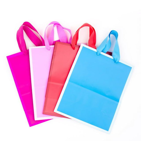 Hallmark Medium Gift Bags for Birthdays, Baby Showers, or Any Occasion (Solid Colors, Pack of 4) EasyOptionXY LLC