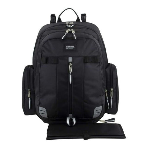 Eastsport Stylish Zipper Pockets Changing Pad Included Adjustable Shoulder Straps Insulated Pockets Backpack Diaper Bags, Black EasyOptionXY LLC