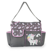 Baby Boom Happy Unicorn Duffle Diaper Bag - Gray Print EasyOptionXY LLC