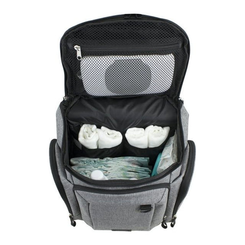 Eastsport Wooster St. Backpack Diaper Bag with Adjustable Shoulder Straps, Bonus Changing Pad, Stroller Straps and Insulated Zipper Pockets, Light Grey EasyOptionXY LLC