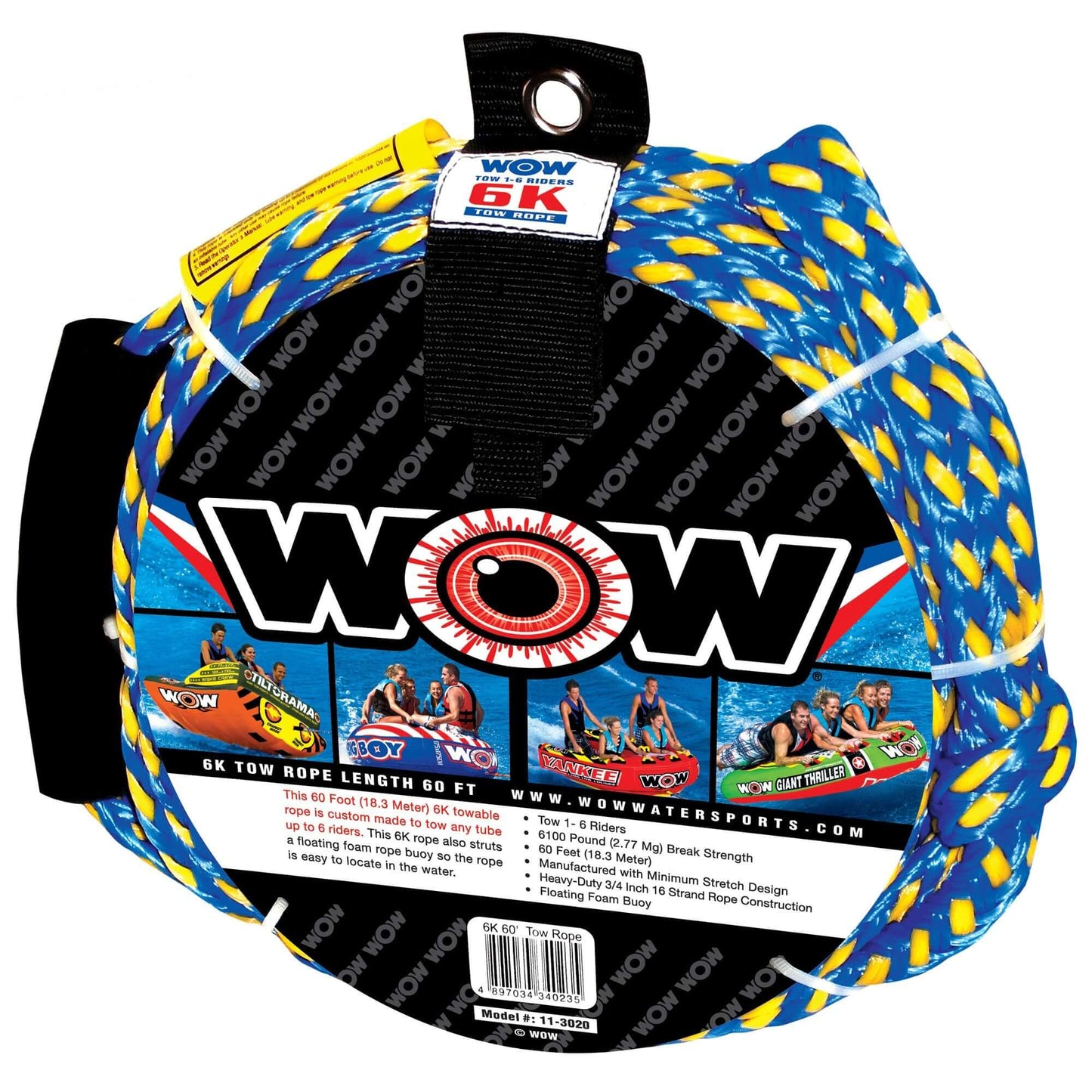 WOW Sports 6K 60' Tow Rope (11-3020)