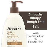 Aveeno Tone + Texture Renewing Hand and Body Lotion for Sensitive Skin, Fragrance Free, 18 oz EasyOptionXY LLC