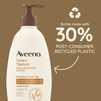 Aveeno Tone + Texture Renewing Hand and Body Lotion for Sensitive Skin, Fragrance Free, 18 oz EasyOptionXY LLC