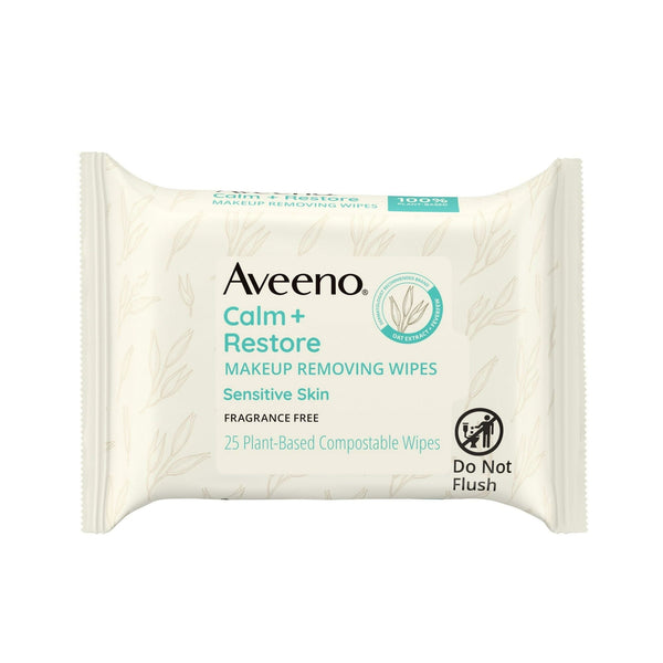 Aveeno Calm + Restore Nourishing Makeup Remover Facial Wipes, 25 Count EasyOptionXY LLC