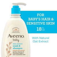 Aveeno Baby Daily Moisture Body Wash & Shampoo, Liquid Soap, Oat Extract, 18 fl oz EasyOptionXY LLC
