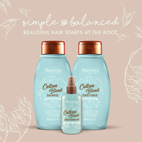 Aveeno Cotton Blend Sulfate-Free Conditioner for Light Moisture & Soothed Scalp, 12 fl oz EasyOptionXY LLC