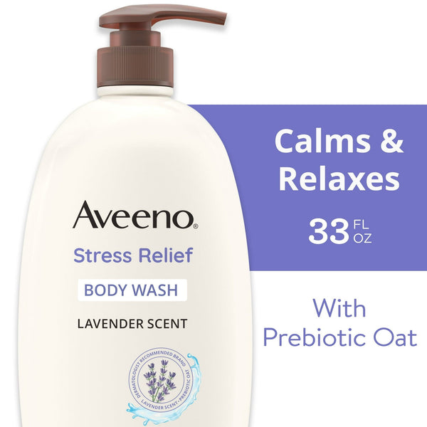 Aveeno Stress Relief Soap Free Body Wash with Prebiotic Oat, Lavender Scented Shower Gel, 33 oz EasyOptionXY LLC