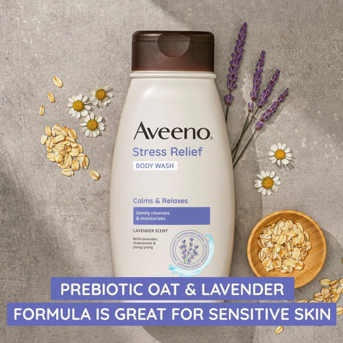 Aveeno Stress Relief Soap Free Body Wash with Prebiotic Oat, Lavender Scented Shower Gel, 33 oz EasyOptionXY LLC