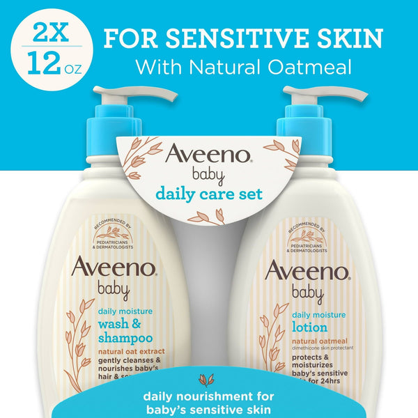 Aveeno Baby Daily Care Gift Set, Baby Wash & Shampoo & Lotion, 2 items EasyOptionXY LLC