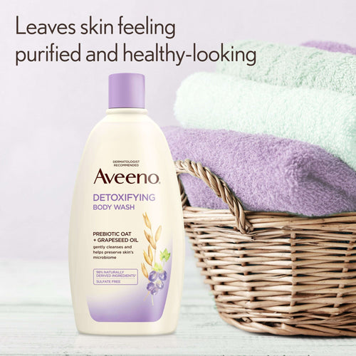 Aveeno Detoxifying Sensitive Skin Body Wash, Grapeseed Oil, 18 fl oz EasyOptionXY LLC
