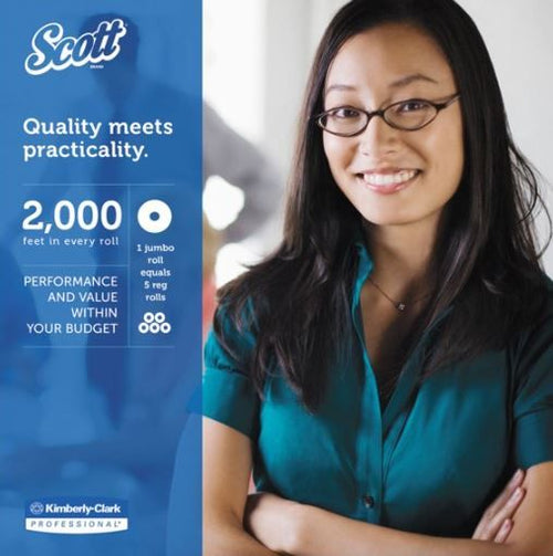 Scott Essential Jrt Jumbo Roll Bathroom Tissue, Septic Safe, 1-ply, White, 2000 Ft, 12 Rolls/carton EasyOptionXY LLC