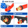 PEX Crimping Tool Kit: 3/8" , 1/2" , 5/8" , 3/4" and 1" with Pipe Cutter in Case Plumbingsell