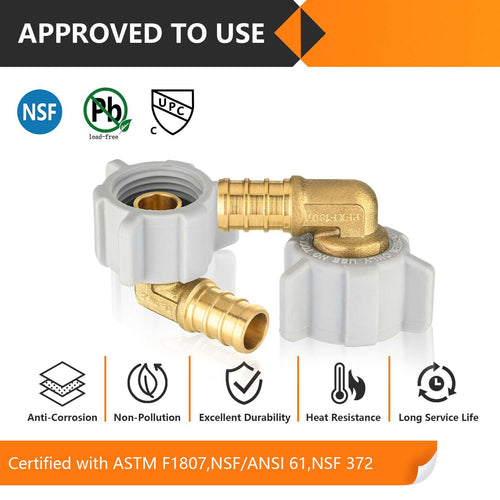 PEX-B Crimp 1/2" Swivel Elbow (Lead Free)