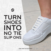 White Stretchy Tieless Silicone Elastic Shoelaces | 20 Straps The Original Stretchlace