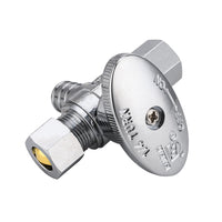 1/2" PEX Crimp x 3/8" OD Compr. x 3/8" OD Compr. Dual Outlet Angle Stop Valve, 1/4 Turn (Lead Free) Plumbingsell