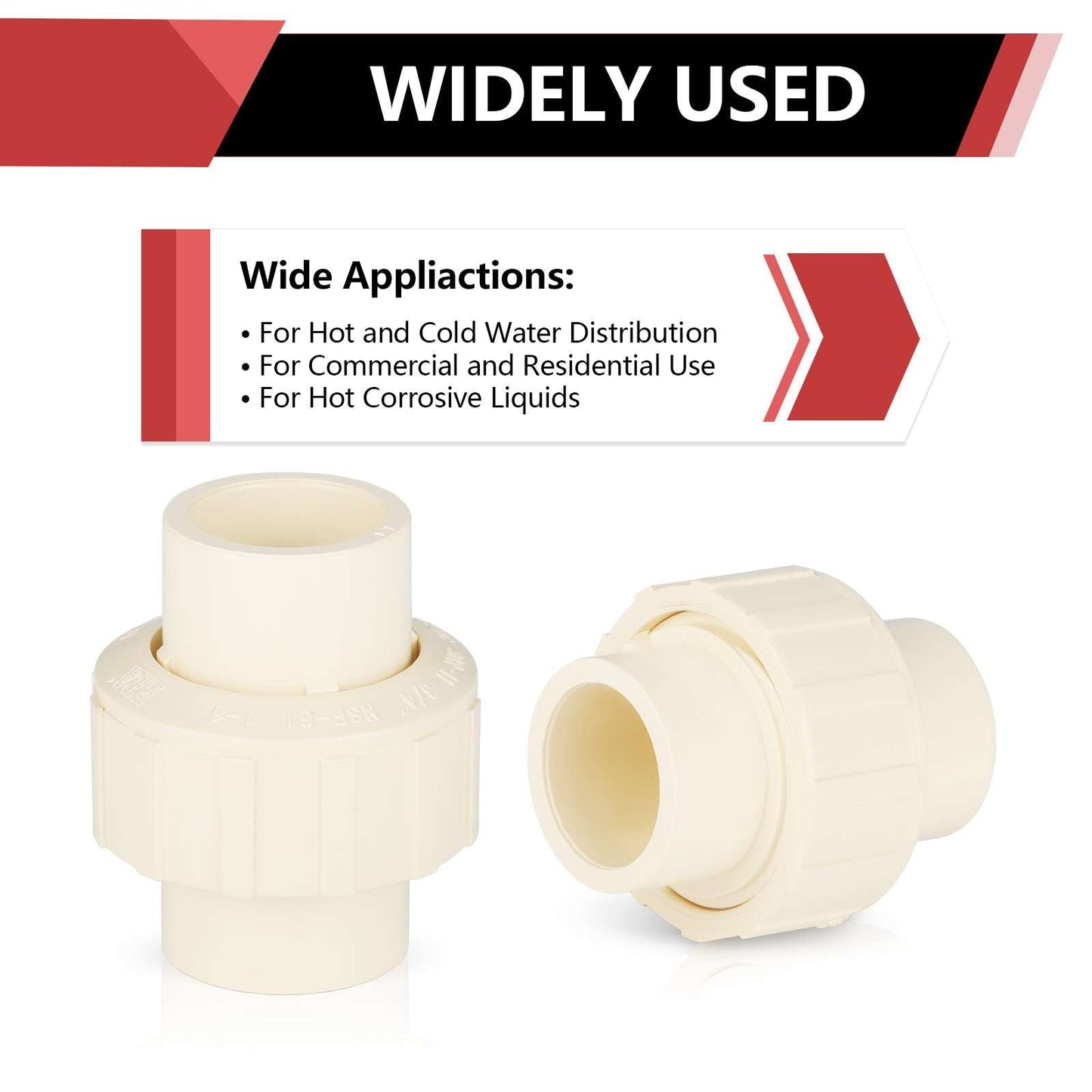 1" CTS CPVC Union (Socket with EPDM O-ring Seal)