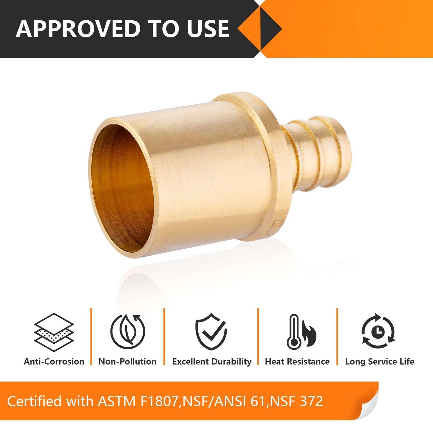 PEX-B Crimp 3/4" PEX x 3/4" Male Copper Sweat Adapter (Lead Free)