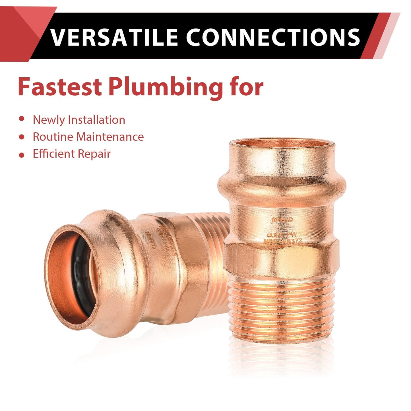 30 Pcs 1/2" Press Copper x 1/2" Male Threaded Copper Adapter (Lead Free)