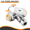 10 Pcs 1/2" Push Connect x 1/2" Push Connect x 3/8" OD Compr. Tee Stop Valve, 1/4 Turn (Lead Free) Plumbingsell