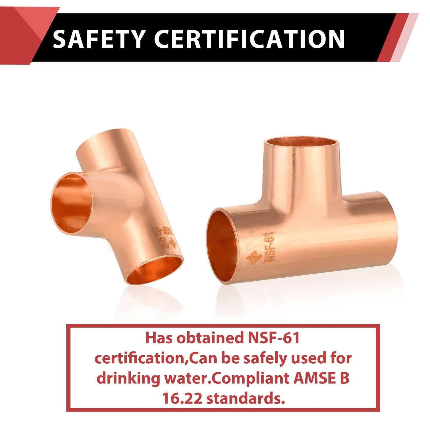 30 Pcs 1" X 1" X 1" Copper Tee at Wholesale Price