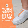 Orange Stretchy Tieless Silicone Elastic Shoelaces | 16 Straps The Original Stretchlace