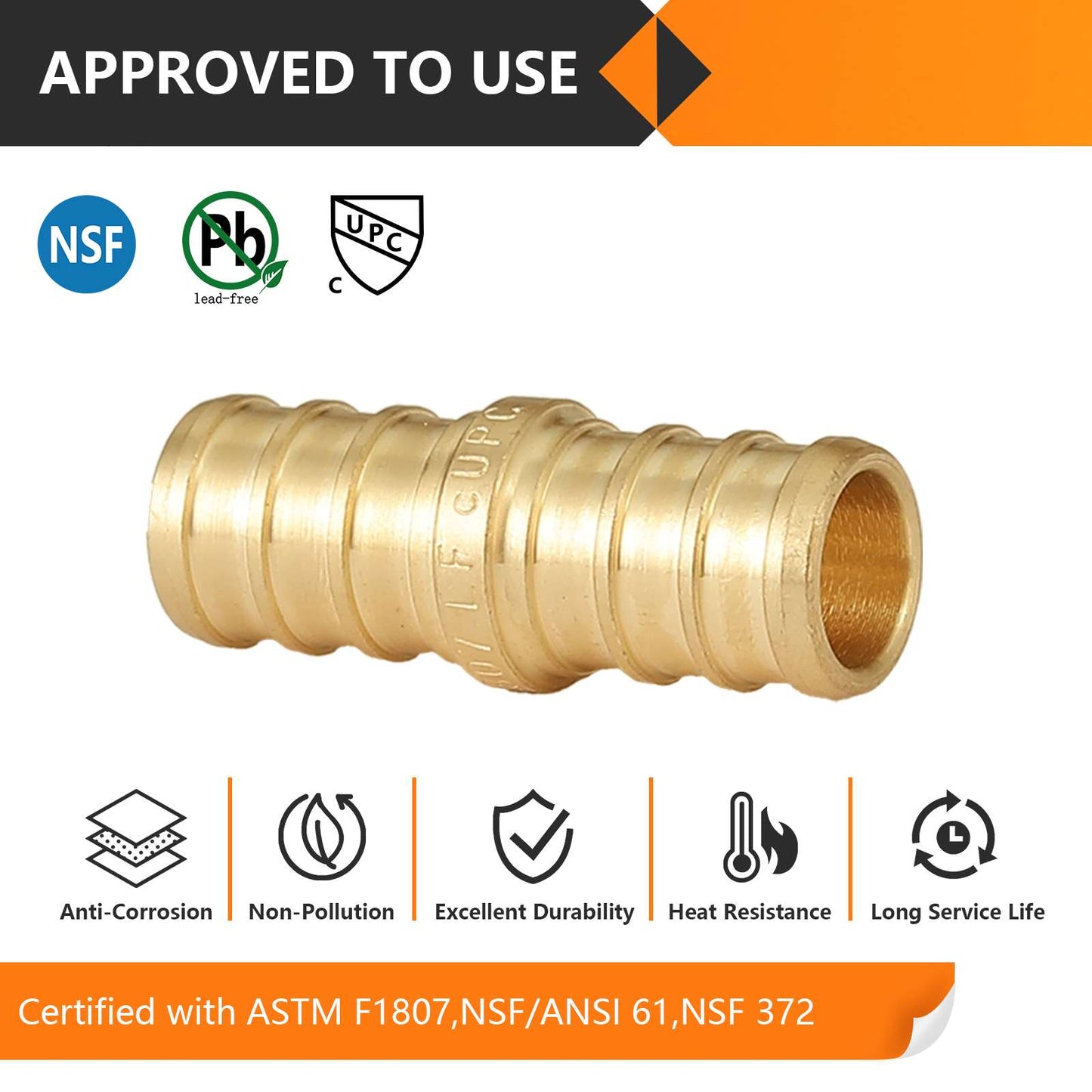 30 Pcs PEX-B Crimp 3/4" PEX x 3/4" PEX Coupling (Lead Free)