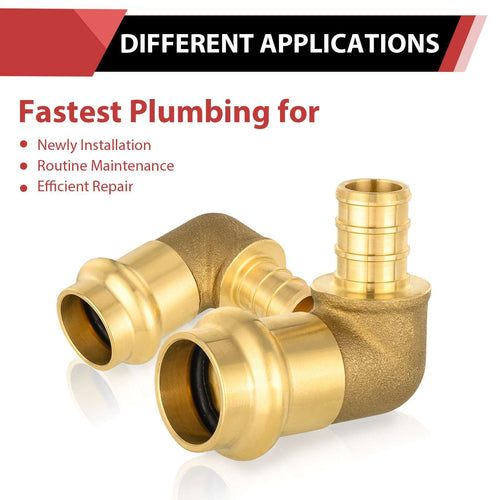 1/2" Press x 1/2" PEX Crimp Brass Elbow (Lead Free) Plumbingsell