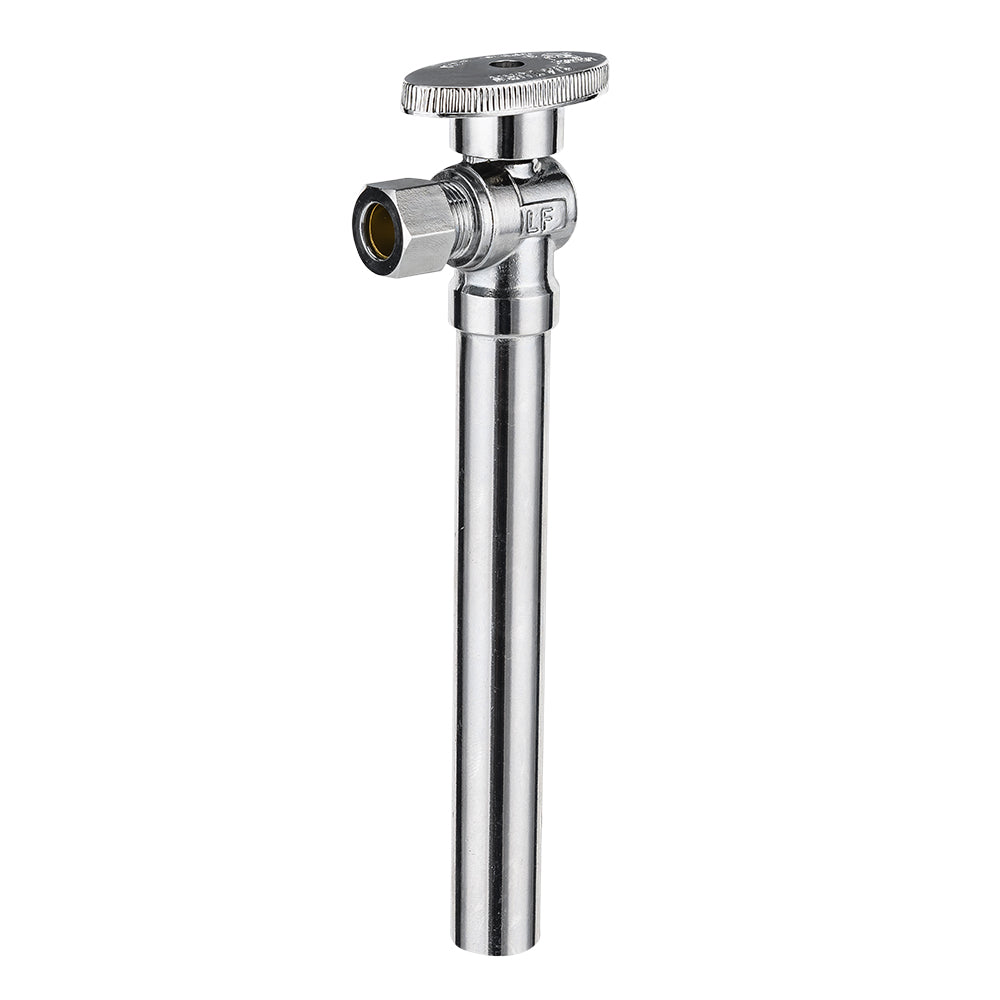 10 Pcs 1/2" Sweat x 3/8" OD Compr. Angle Stop Valve, w/5" Angle Extension, 1/4-Turn (Lead Free)