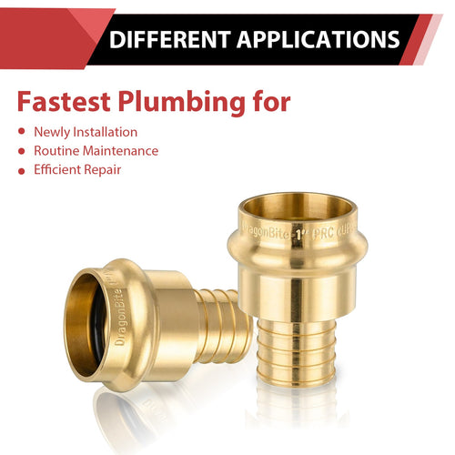 1" Copper Press x 3/4" PEX Expansion Brass Adapter (Lead Free)