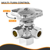 10 Pcs 5/8" OD Compr. x 3/8" OD Compr. x 3/8" OD Compr. Dual Angle Stop Valve, Multi Turn(Lead Free) Plumbingsell