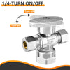 10 Pcs 1/2" FIP x 3/8" OD Compr. x 3/8" OD Compr. Dual Angle Stop Valve, 1/4 Turn (Lead Free) Plumbingsell