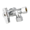 10 Pcs 1/2" NOM (5/8" OD) Inlet x 3/8" OD Outlet x 3/8" OD Outlet Split Angle Stop Valve, 1/4 Turn (Lead Free) Plumbingsell