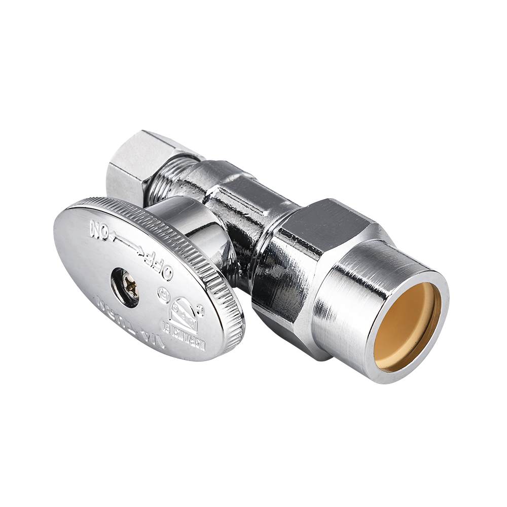 10 Pcs 1/2" CPVC x 3/8" OD Compr. Straight Stop Valve, 1/4 Turn (Lead Free)